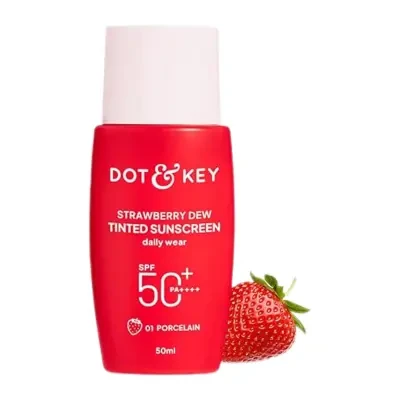 Dot & Key Strawberry Dew Tinted Sunscreen SPF 50+ Dailly Wear - 01 Porcelain