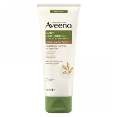 AVEENO Daily Moisturising Yogurt Vanilla & Oat Body Cream for Normal to Dry Skin 200ml