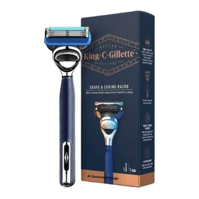 King C. Gillette Shave & Edging Razor with 5 Premium Blades