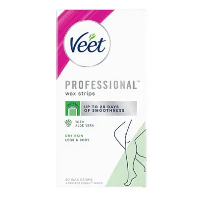 Veet Professional 20pcs Wax Strips with Aloe Vera for Dry Skin