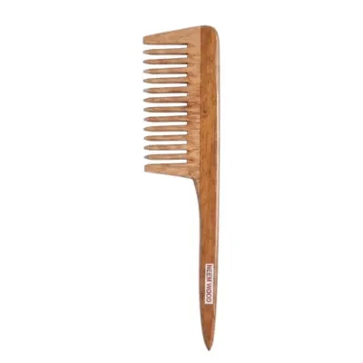 Neem Wooden Big Tooth Hair Comb With Handle