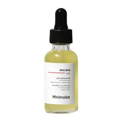 Minimalist AHA BHA 10% Face Exfoliator with Lactic Acid 30ml