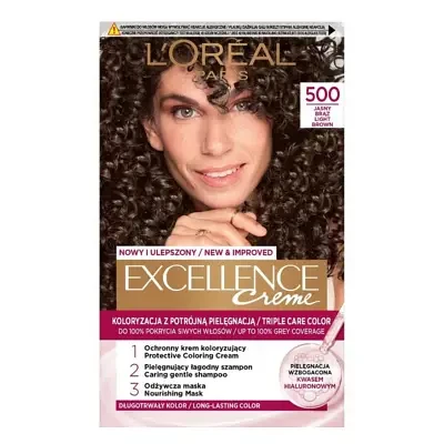 L'Oréal Paris New & Improved Excellence Creme permanent hair dye 500 Light Brown
