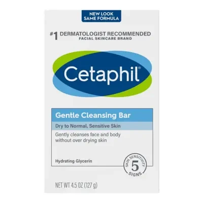 Cetaphil Gentle Cleansing Bar Soap, Sensitive & Dry Skin 127g