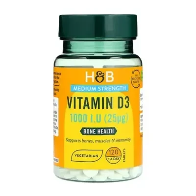 Holland & Barrett Medium Strength Vitamin D3 1000 IU 25Ug 120 Tablets