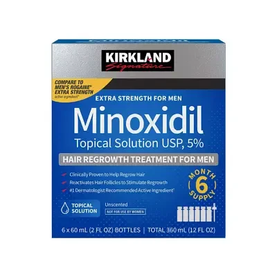 Kirkland Minoxidil 5% Topical Solution Extra Strength Hair Regrowth Treatment for Men 360ml