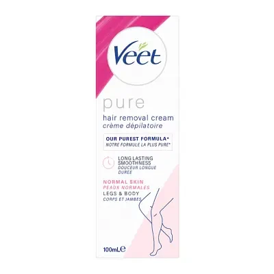 Veet Pure Hair Removal Cream for Normal Skin - Legs & Body, 100ml