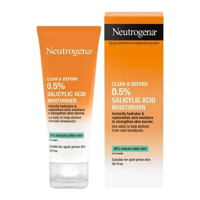 Neutrogena Clear & Defend 0.5% Salicylic Acid Oil-Free Moisturiser for Spot-Prone Skin 50ml