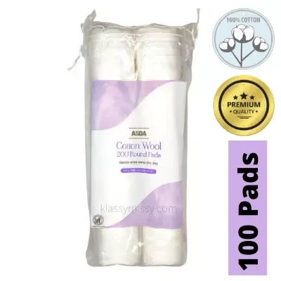 ASDA The Skin System Cosmetic Cotton Wool Pads 100 Pc