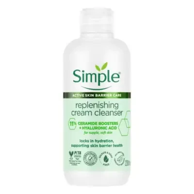 Simple Replenishing Cream Cleanser with 11% Ceramide Boosters & Hyaluronic Acid 230ml