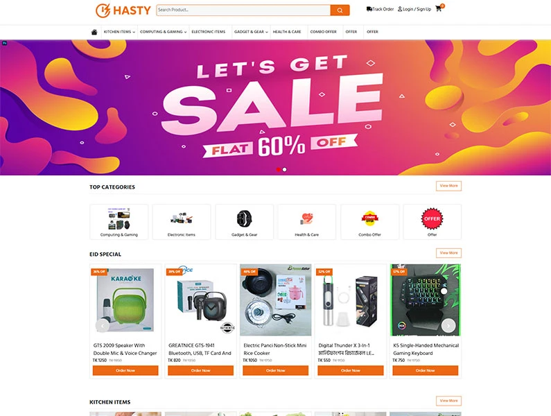 Hasty.com Ecommerce Website with Laravel