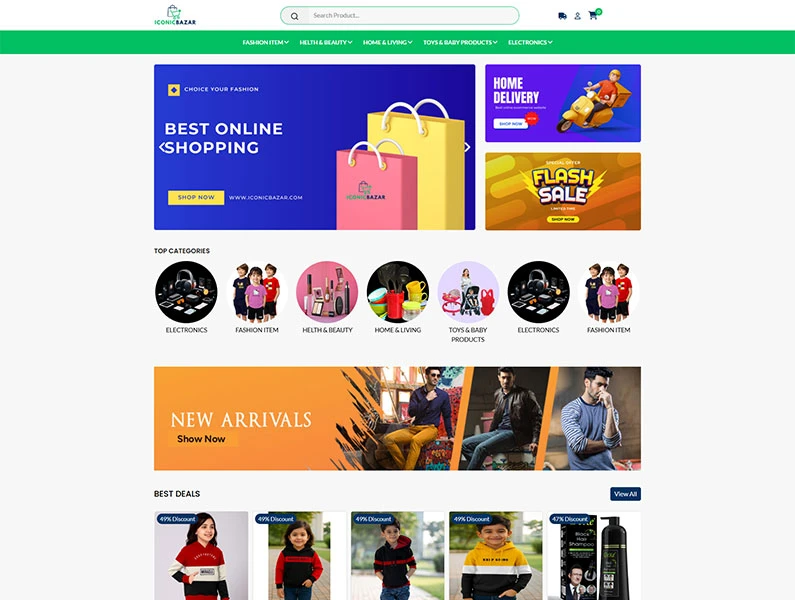 Iconic Bazar Ecommerce Website with Laravel