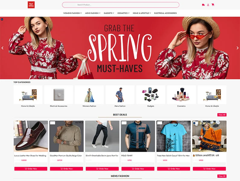 RedandWhite Ecommerce Website with Laravel