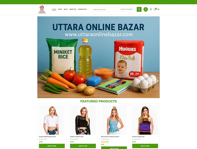 Uttaraonlinebazar Ecommerce Website with Laravel